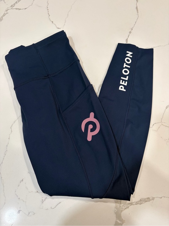 lululemon athletica Pants - lululemon athletica x peloton leggings with pink logo